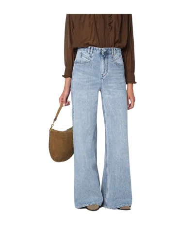 Isabel Marant Lemony Blue Denim Pants In Blue