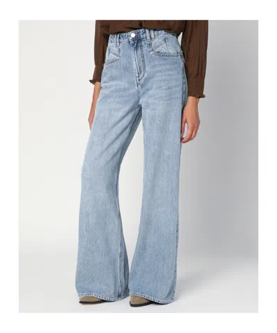 Isabel Marant Lemony Blue Denim Pants In Blue