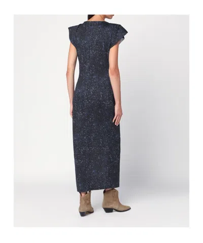 Isabel Marant Mid-length Dress With Midnight Blue Print In Blue
