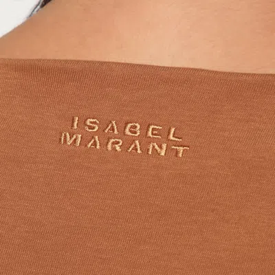 Isabel Marant Asymmetrical Sebani T-shirt In Caramel Colour In Brown