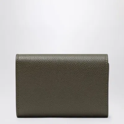Loewe Pebble Small Vertical Wallet In Pebble Grained Calfskin In Green