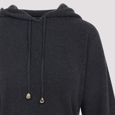 Fabiana Filippi Hooded Ankle-length Dress With Ribbed Silk Blend In Gray