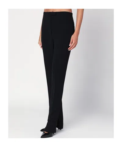 Dries Van Noten Black Trousers With Slits And Buttons In Black
