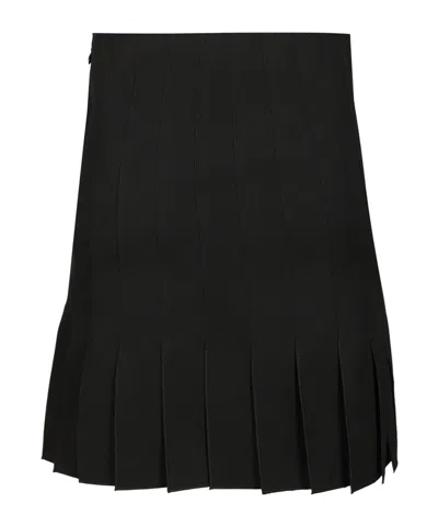 Marni Pleated Wool Mini Skirt In Black