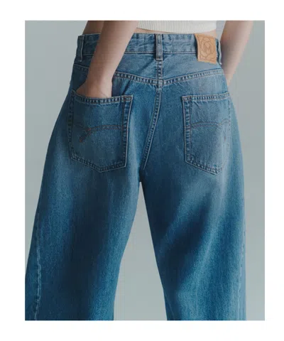 Marella Relaxed Barrel-leg Jeans In Blue