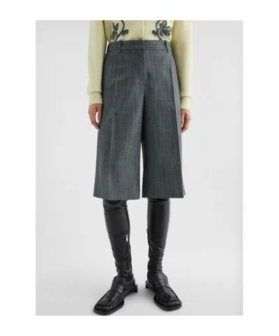 Jil Sander Flame Wool-blend Shorts In Gray