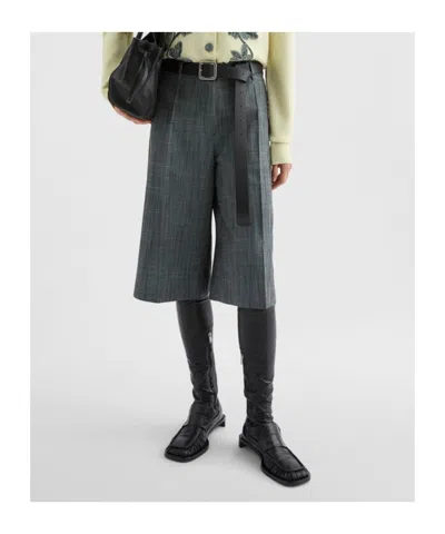 Jil Sander Flame Wool-blend Shorts In Gray