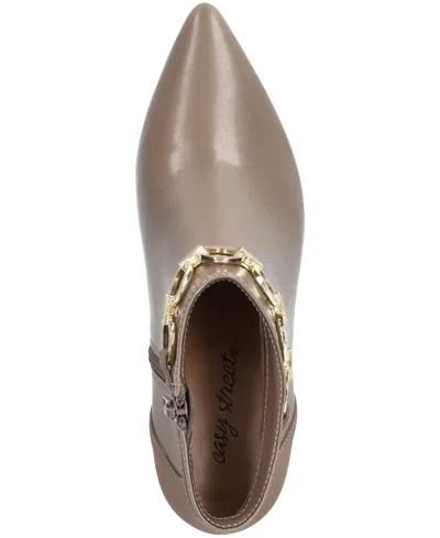 Easy Street Jinx Pointed Toe Kitten Heel Bootie In Nude