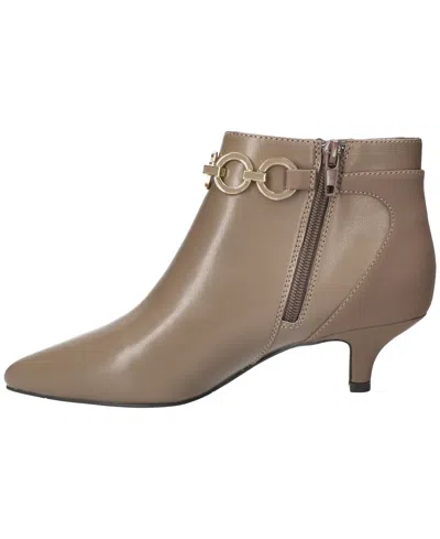 Easy Street Jinx Pointed Toe Kitten Heel Bootie In Nude