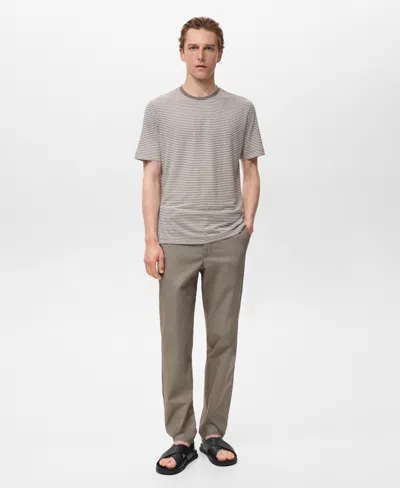 Mango Men's Striped Slim-fit Linen T-shirt In Multi
