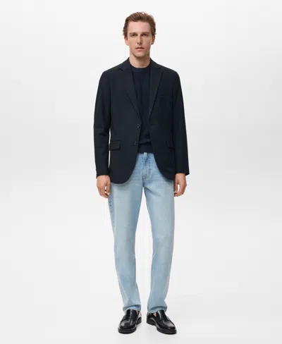 Mango Men's Verner Slim-fit Cotton Blazer In Blue