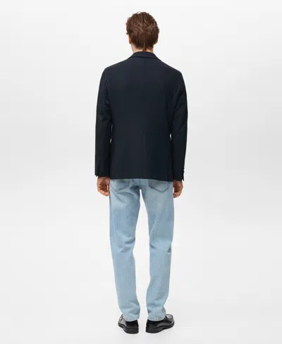 Mango Men's Verner Slim-fit Cotton Blazer In Blue