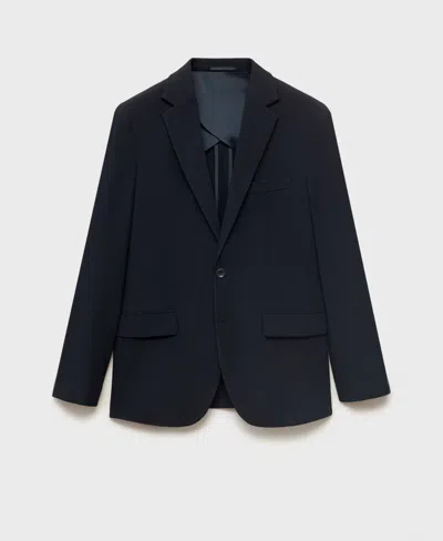 Mango Men's Verner Slim-fit Cotton Blazer In Blue