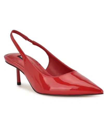 Nine West Women's Hunny Pointy Toe Slingback Pumps In Red