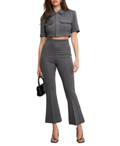 Good American Women's Soft Stretch Ponte Kick Flare Pants In Gray