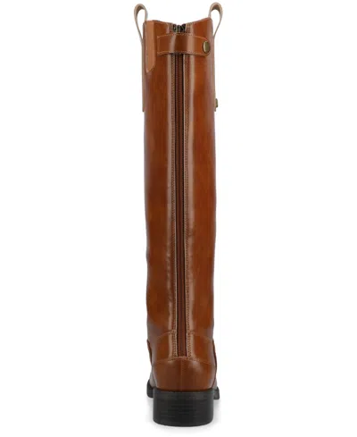 Journee Collection Journee Women's Gema Medium And Wide Width Knee High Riding Boots In Brown