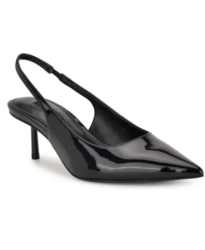 Nine West Hunny Slingback Pointed Toe Pump In Black