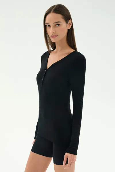 Splits59 Louise Rib Henley In Black