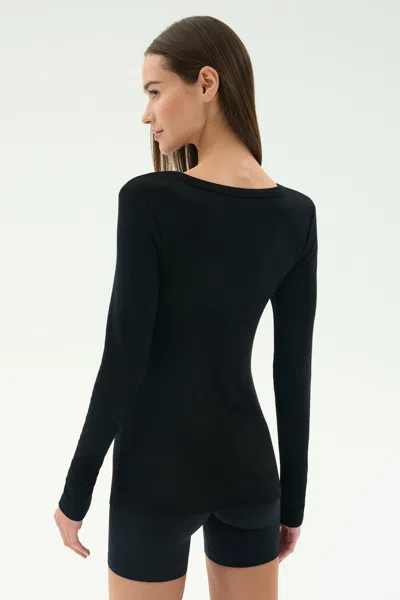 Splits59 Louise Rib Henley In Black