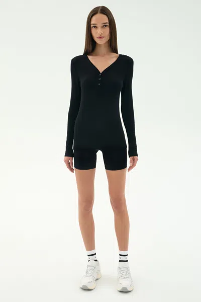 Splits59 Louise Rib Henley In Black