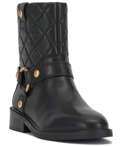 Vince Camuto Women's Amais Full Zip Closure Moto Booties In Black