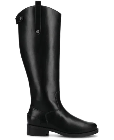 Journee Collection Journee Women's Gema Medium And Wide Width Knee High Riding Boots In Black