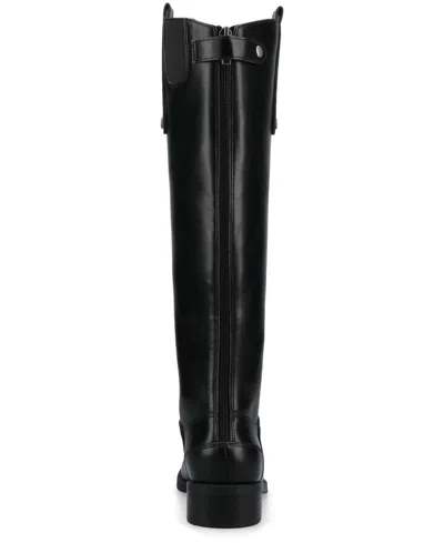 Journee Collection Journee Women's Gema Medium And Wide Width Knee High Riding Boots In Black