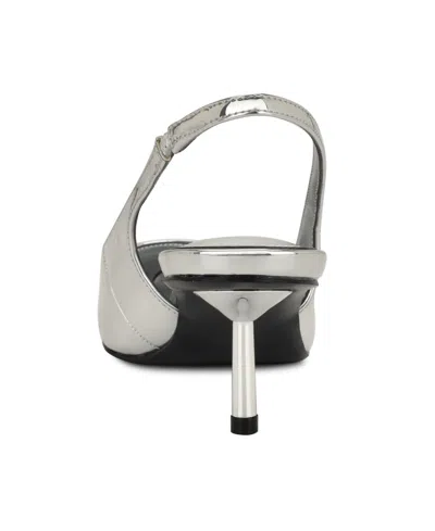 Nine West Women's Hunny Pointy Toe Slingback Pumps In Silver