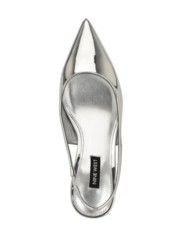 Nine West Women's Hunny Pointy Toe Slingback Pumps In Silver