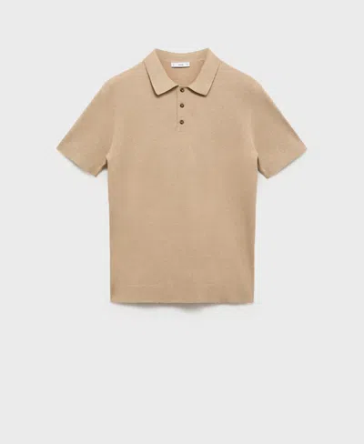 Mango Men's Fine-knit Cotton Polo Shirt In Brown