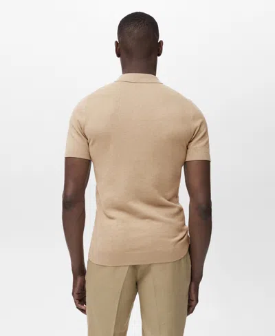 Mango Men's Fine-knit Cotton Polo Shirt In Brown
