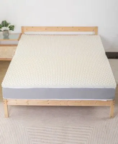 Payton 1 Convoluted Copper Infused Memory Foam Mattress Topper In Sand