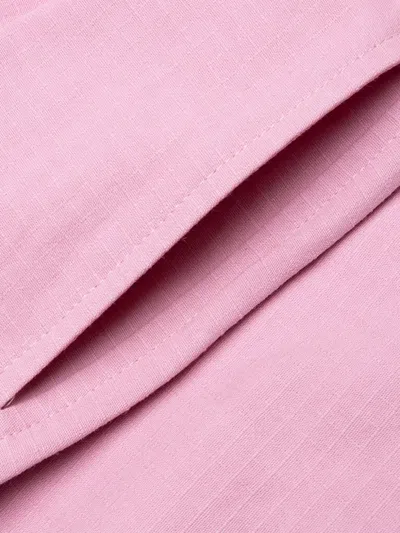 Advisory Board Crystals Pull-tab Pocketed Shorts In Pink