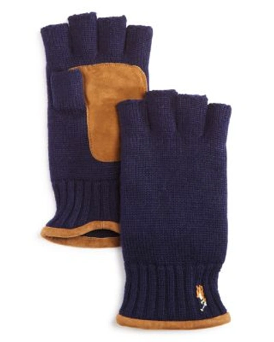 Polo Ralph Lauren Fingerless Merino Gloves In Navy