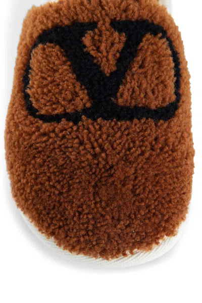 Valentino Garavani Ta Chambre Wool Slippers In Blue