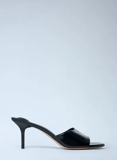 Jacquemus 70mm Leather Open-toe Mules In Black