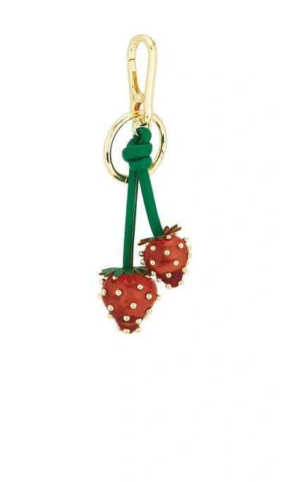 Baublebar Strawberry Bag Charm In Gold Tone In Red