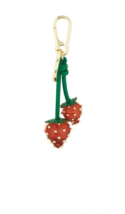 Baublebar Strawberry Bag Charm In Gold Tone In Red