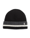 POLO RALPH LAUREN Knitted Stripe Hat,1829270BLACK/HEATHER/CHARCOAL
