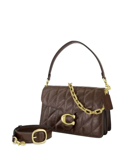 Coach Quilted Glazed Leather Chain Tabby Shoul In Brown