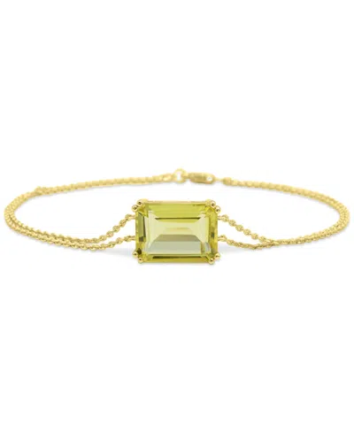 Macy's Gemstone Bracelet In 14k Gold-plated Sterling Silver In Green