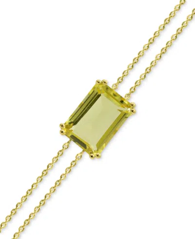 Macy's Gemstone Bracelet In 14k Gold-plated Sterling Silver In Green