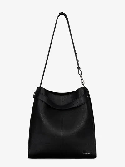 Givenchy Medium Grained Leather Belted Shoulder Bag In Black