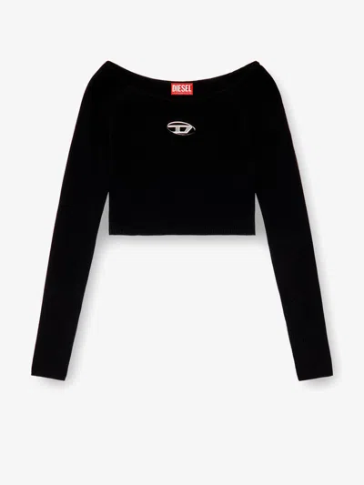 Diesel Red Top Cropped M-vera-ls In Black