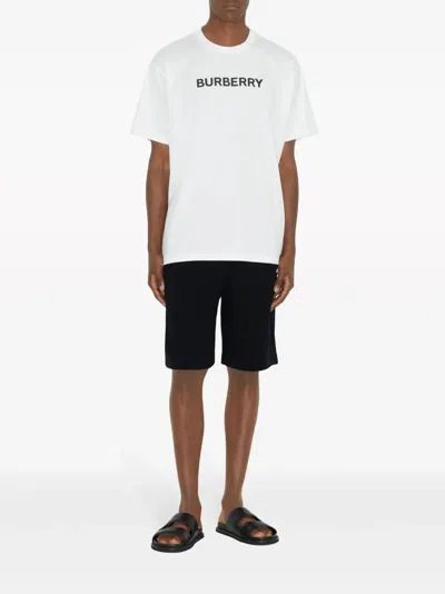 Burberry Logo Print Cotton Oversized T-shirt In White