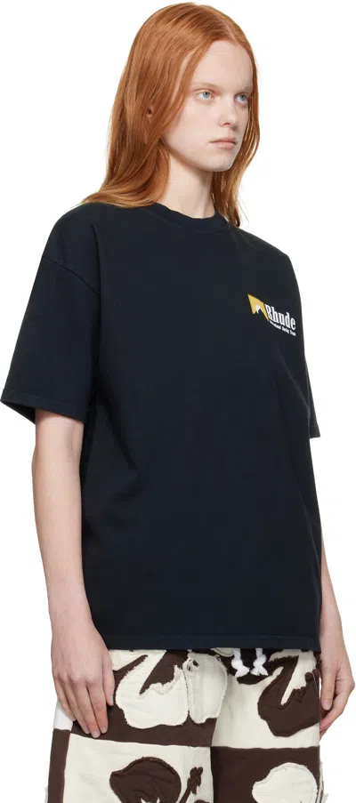 Rhude Black 'international Racing' Logo T-shirt