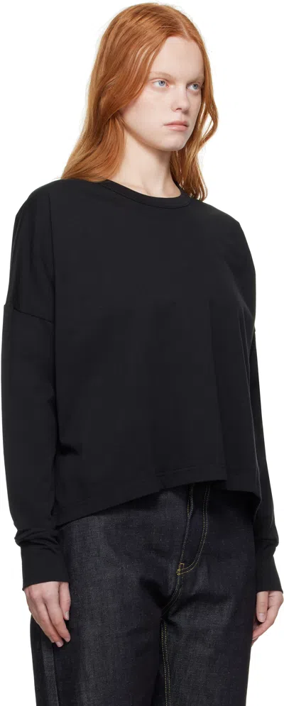 Studio Nicholson Black Loop Long Sleeve T-shirt In Black