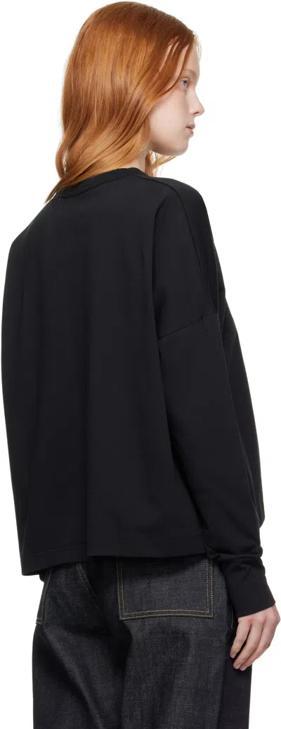 Studio Nicholson Black Loop Long Sleeve T-shirt In Black