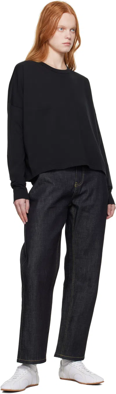 Studio Nicholson Black Loop Long Sleeve T-shirt In Black