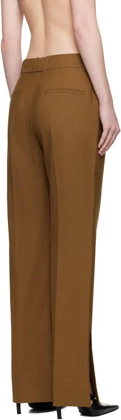 Studio Nicholson Mitra Split-hem Trousers In Brown